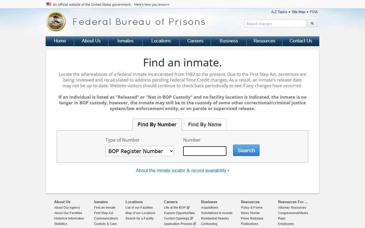 Federal Bureau of Prisons locator, which shows custody data but no Moultrie County booking photos